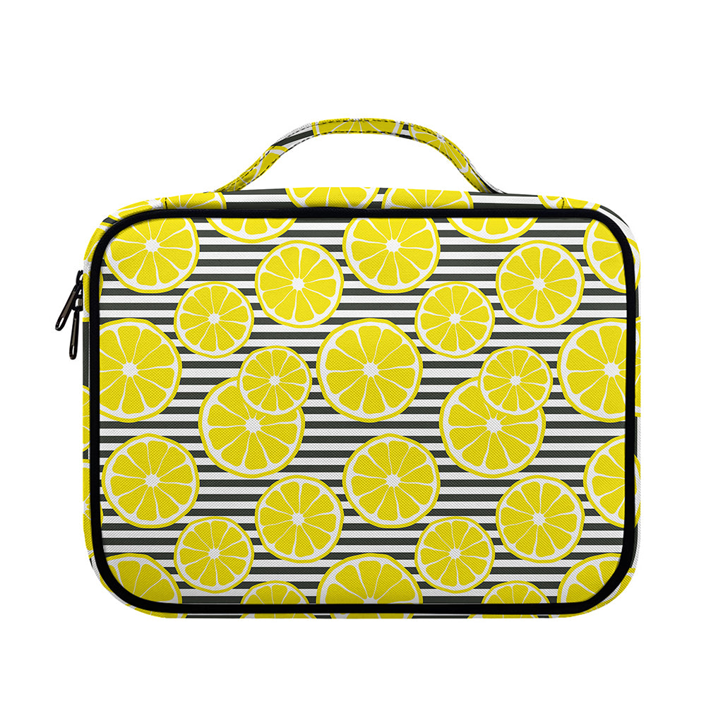 Lemon Striped Pattern Print Briefcase Bible Bag