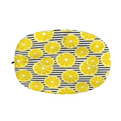 Lemon Striped Pattern Print Car Side Mirror Covers