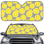 Lemon Striped Pattern Print Car Windshield Sun Shade