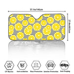 Lemon Striped Pattern Print Car Windshield Sun Shade