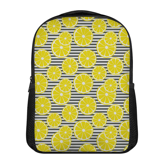 Lemon Striped Pattern Print Casual Backpack