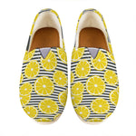 Lemon Striped Pattern Print Casual Shoes