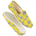 Lemon Striped Pattern Print Casual Shoes