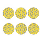 Lemon Striped Pattern Print Coaster Set