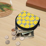 Lemon Striped Pattern Print Coin Purse