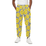 Lemon Striped Pattern Print Cotton Pants