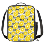 Lemon Striped Pattern Print Crossbody Lunch Bag