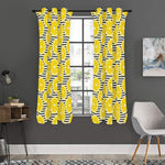 Lemon Striped Pattern Print Curtain