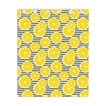 Lemon Striped Pattern Print Curtain