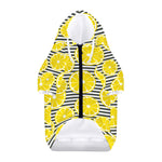 Lemon Striped Pattern Print Dog Zip Up Hoodie