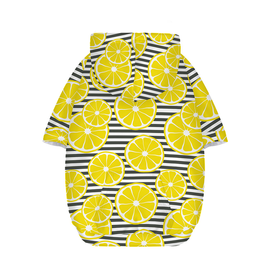 Lemon Striped Pattern Print Dog Zip Up Hoodie