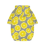 Lemon Striped Pattern Print Dog Zip Up Hoodie