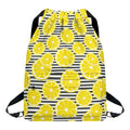 Lemon Striped Pattern Print Drawstring Backpack
