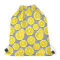Lemon Striped Pattern Print Drawstring Bag