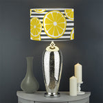 Lemon Striped Pattern Print Drum Lamp Shade