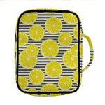 Lemon Striped Pattern Print Front Pocket Bible Bag