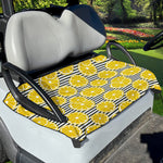Lemon Striped Pattern Print Golf Cart Seat Cover