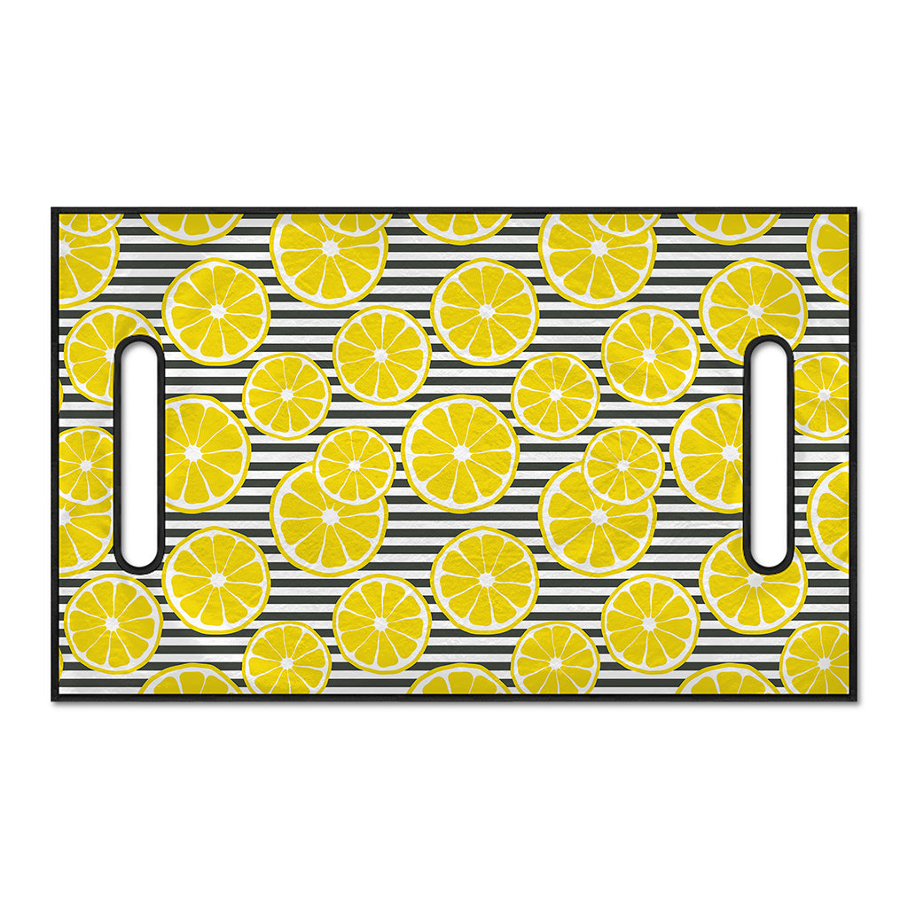 Lemon Striped Pattern Print Golf Cart Seat Cover