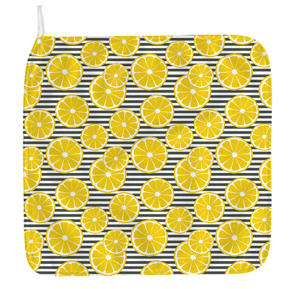 Lemon Striped Pattern Print Hand Towel