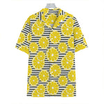 Lemon Striped Pattern Print Hawaiian Shirt