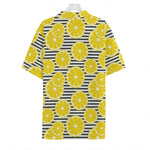 Lemon Striped Pattern Print Hawaiian Shirt