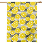 Lemon Striped Pattern Print House Flag
