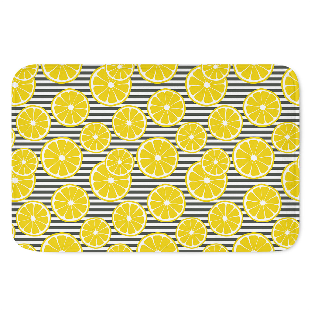 Lemon Striped Pattern Print Indoor Door Mat