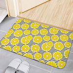 Lemon Striped Pattern Print Indoor Door Mat