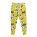 Lemon Striped Pattern Print Jogger Pants