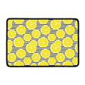 Lemon Striped Pattern Print Kitchen Mat