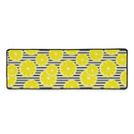 Lemon Striped Pattern Print Long Kitchen Mat