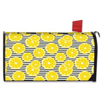 Lemon Striped Pattern Print Mailbox Cover