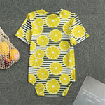 Lemon Striped Pattern Print Men's Bodysuit