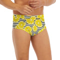 Lemon Striped Pattern Print Men's Briefs