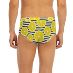 Lemon Striped Pattern Print Men's Briefs