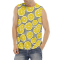 Lemon Striped Pattern Print Men's Fitness Tank Top