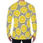 Lemon Striped Pattern Print Men's Long Sleeve T-Shirt