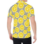 Lemon Striped Pattern Print Men's Shirt