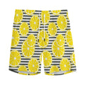 Lemon Striped Pattern Print Men's Athletic Shorts