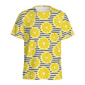 Lemon Striped Pattern Print Men's Athletic T-Shirt
