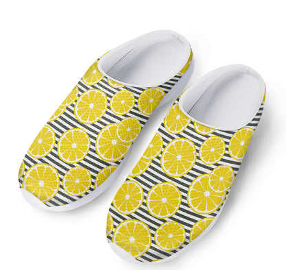 Lemon Striped Pattern Print Mesh Casual Shoes