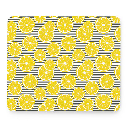 Lemon Striped Pattern Print Mouse Pad