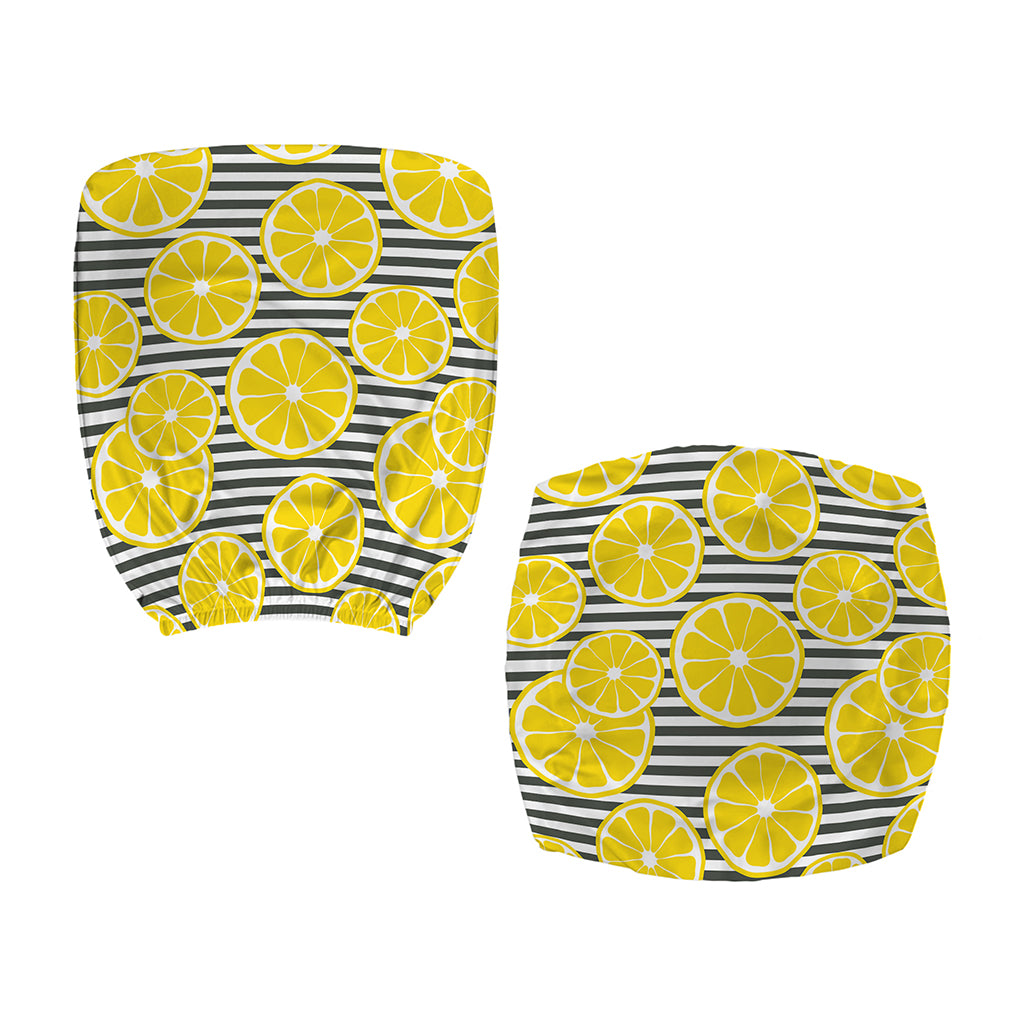 Lemon Striped Pattern Print Office Chair Cover