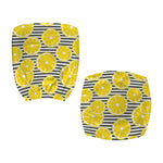 Lemon Striped Pattern Print Office Chair Cover