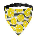 Lemon Striped Pattern Print Over The Collar Dog Bandana