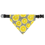Lemon Striped Pattern Print Over The Collar Dog Bandana