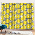 Lemon Striped Pattern Print Pencil Pleat Curtains