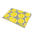 Lemon Striped Pattern Print Pet Cooling Mat Cover
