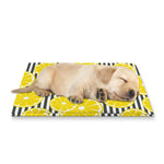 Lemon Striped Pattern Print Pet Cooling Mat Cover