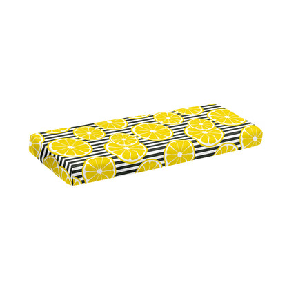 Lemon Striped Pattern Print Piano Keyboard Cover